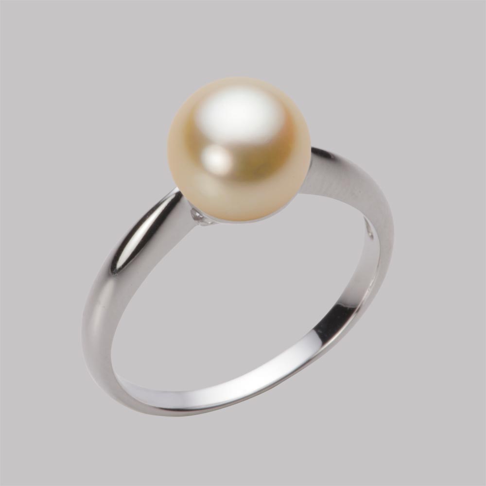 8.0mmアコヤ真珠リング（ナチュラルゴールド）