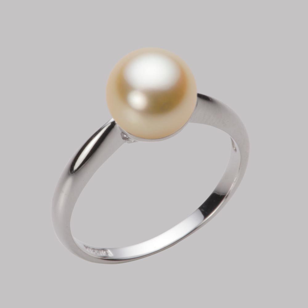 8.0mmアコヤ真珠リング（ナチュラルゴールド）