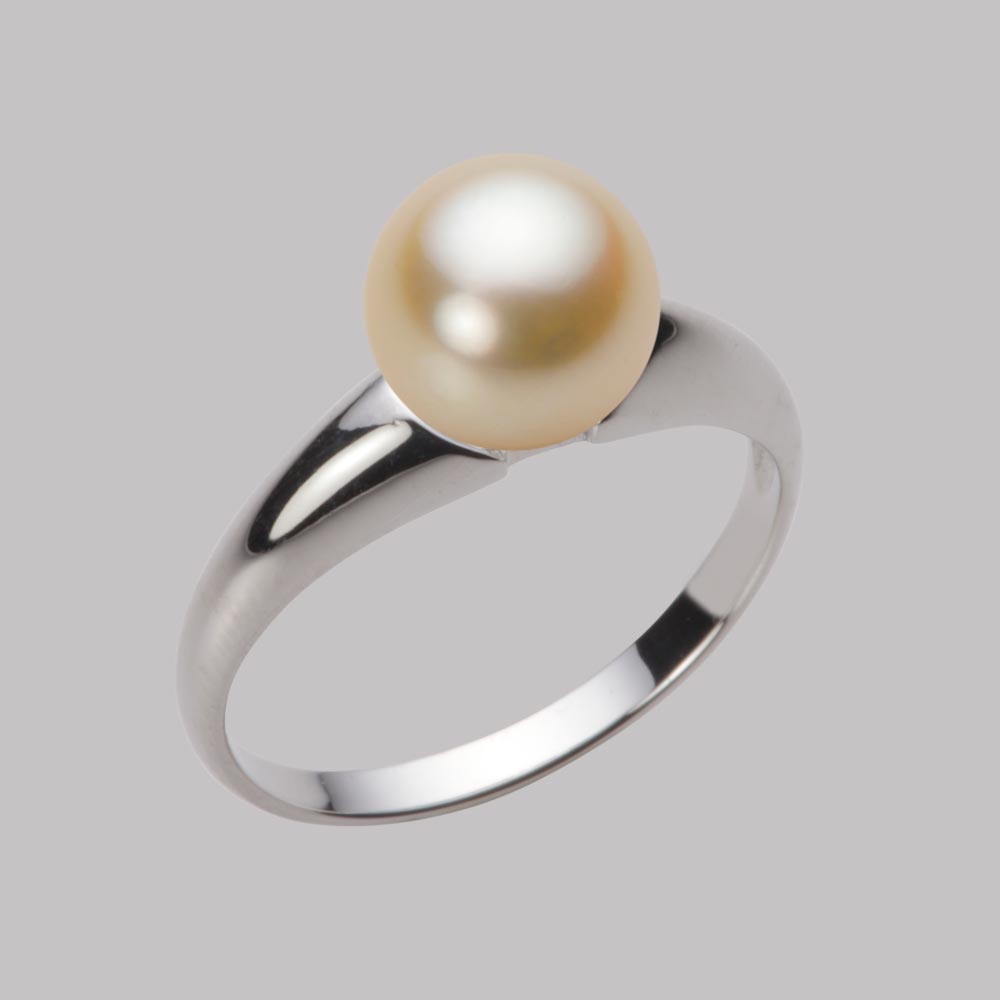 8.0mmアコヤ真珠リング（ナチュラルゴールド）