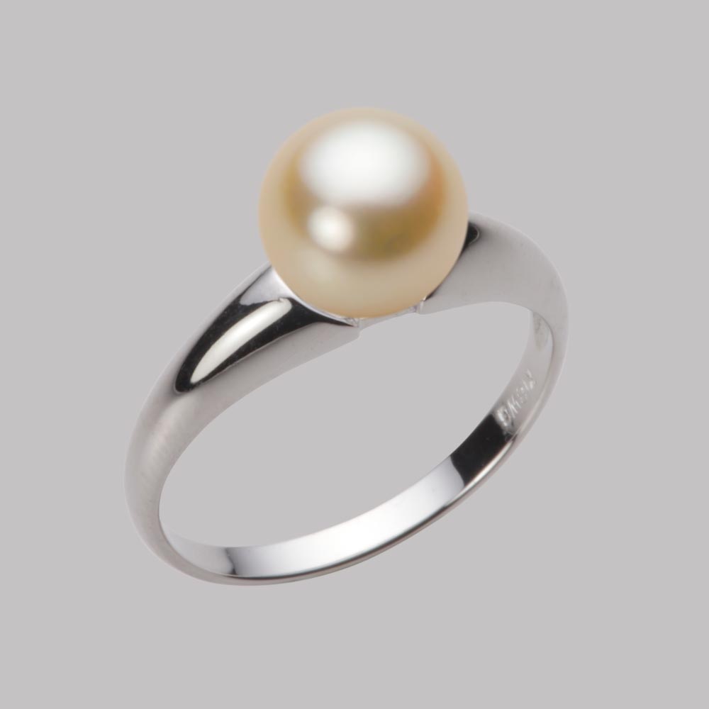 8.0mmアコヤ真珠リング（ナチュラルゴールド）