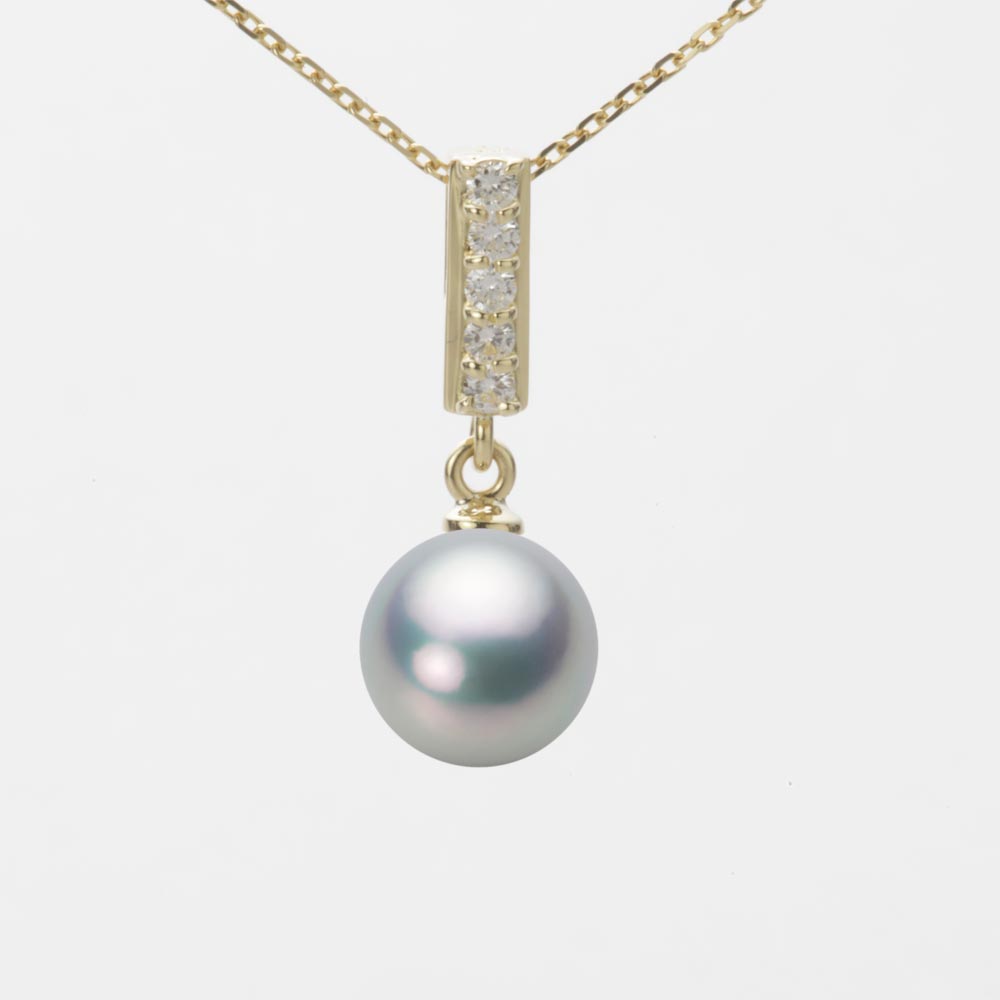 8.0mmアコヤ真珠ペンダント（シルバーグレー）