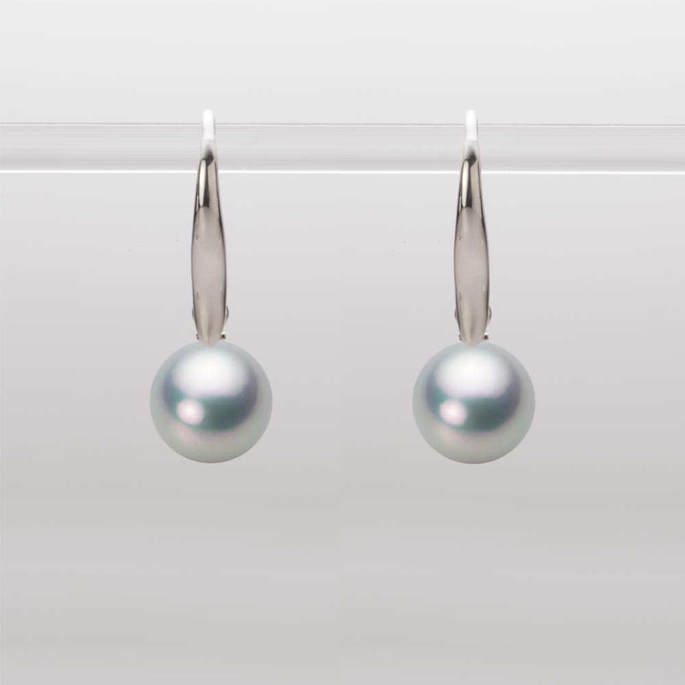 8.0mmアコヤ真珠ピアス（シルバーグレー）