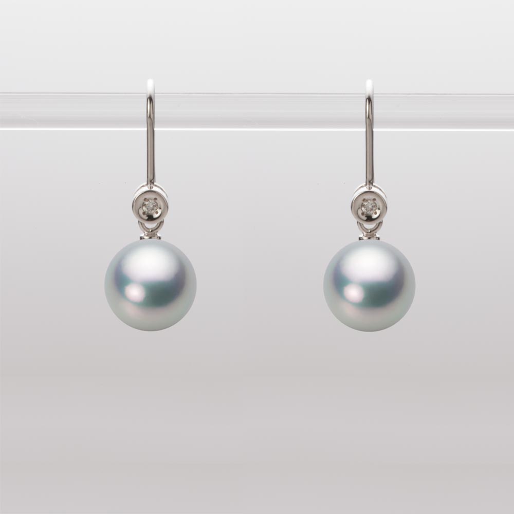 8.0mmアコヤ真珠ピアス（シルバーグレー）