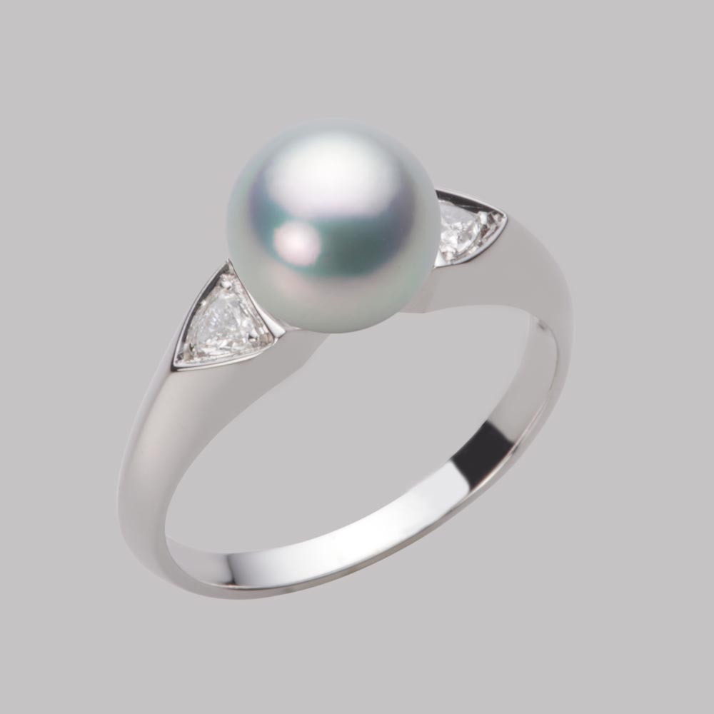 8.0mmアコヤ真珠リング（シルバーグレー）