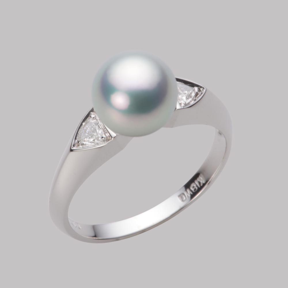 8.0mmアコヤ真珠リング（シルバーグレー）