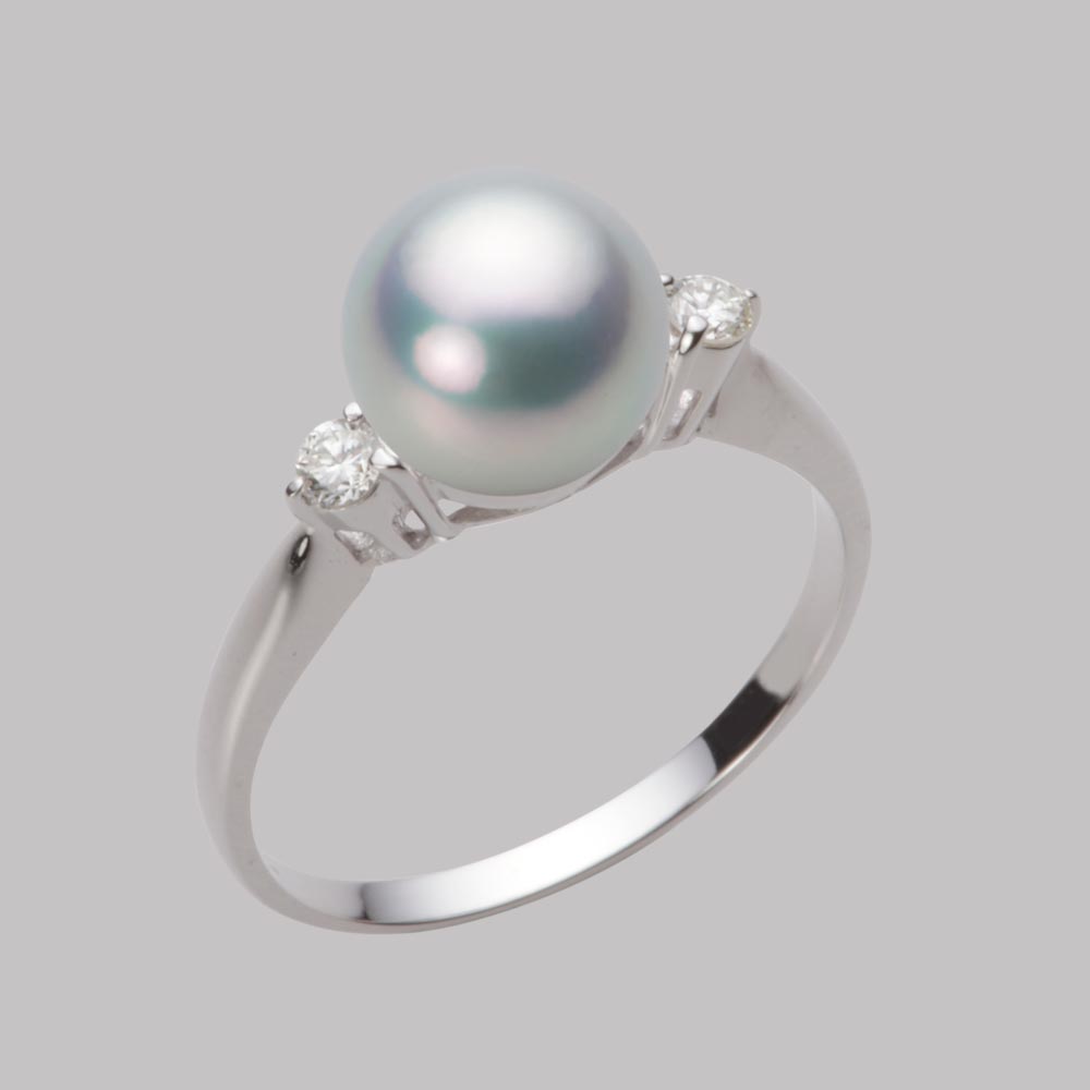 8.0mmアコヤ真珠リング（シルバーグレー）