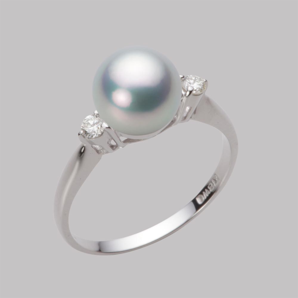 8.0mmアコヤ真珠リング（シルバーグレー）