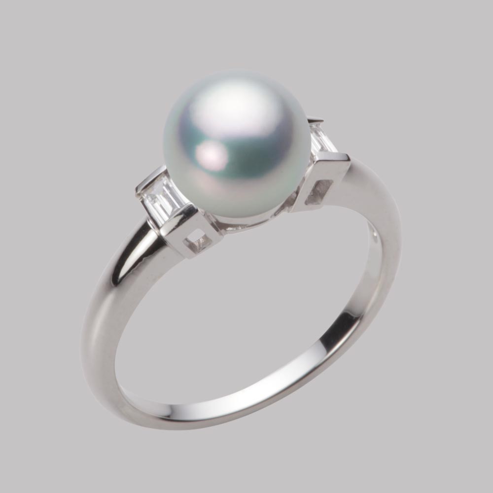 8.0mmアコヤ真珠リング（シルバーグレー）