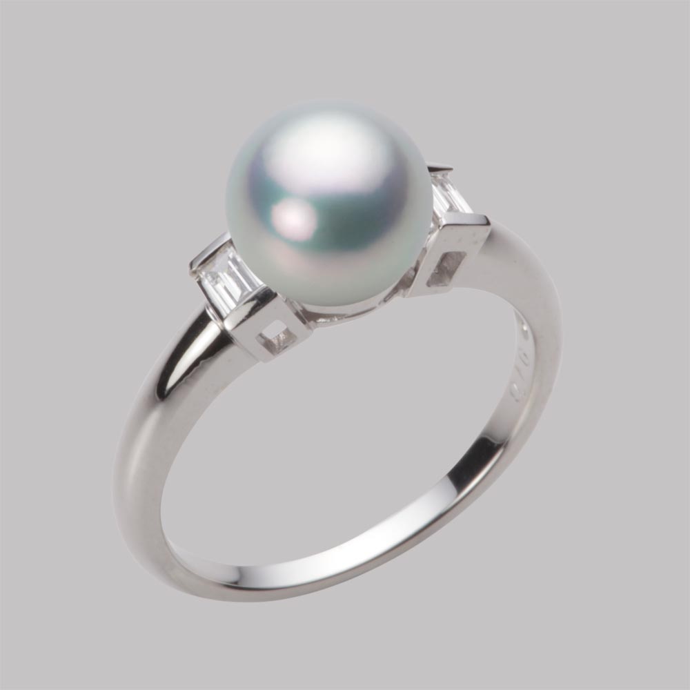 8.0mmアコヤ真珠リング（シルバーグレー）