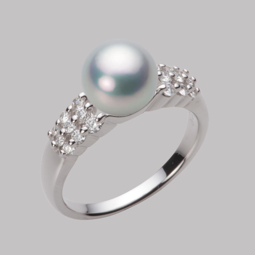 8.0mmアコヤ真珠リング（シルバーグレー）