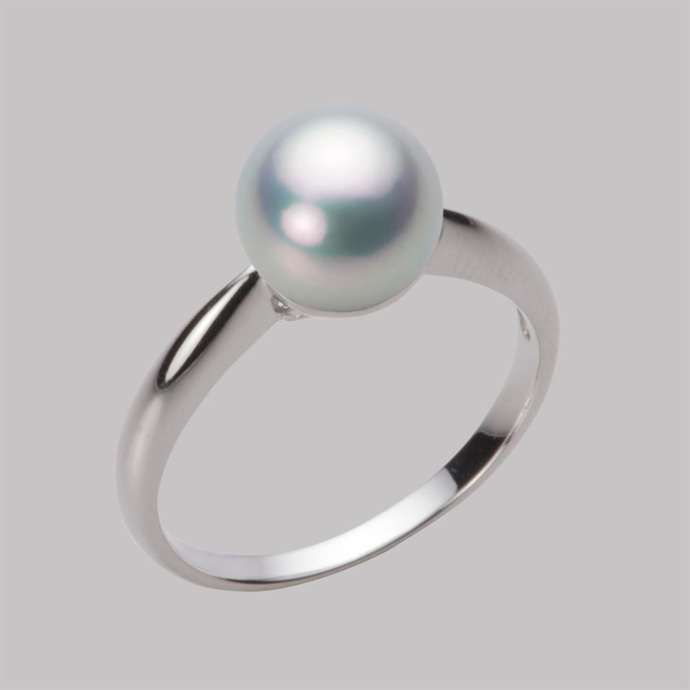 8.0mmアコヤ真珠リング（シルバーグレー）