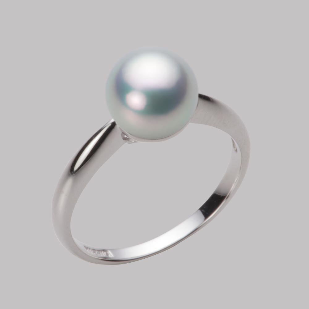 8.0mmアコヤ真珠リング（シルバーグレー）