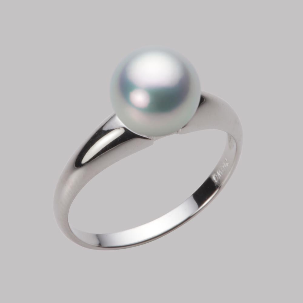 8.0mmアコヤ真珠リング（シルバーグレー）