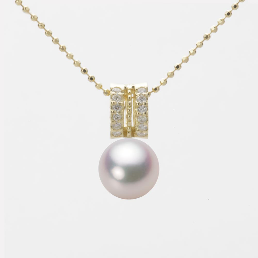 8.0mmアコヤ真珠ペンダント（ホワイトピンク・マリン）