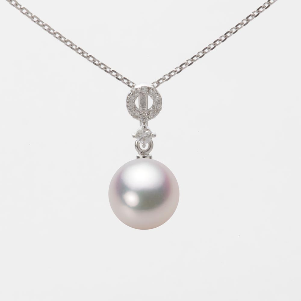 8.0mmアコヤ真珠ペンダント（ホワイトピンク・マリン）