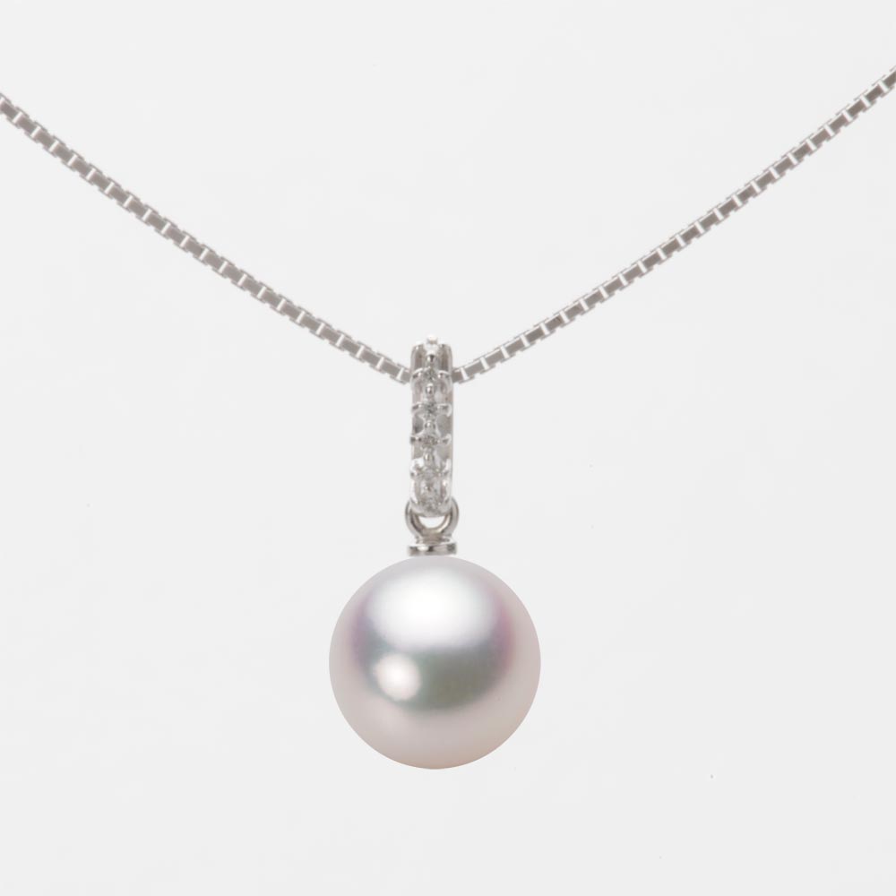 8.0mmアコヤ真珠ペンダント（ホワイトピンク・マリン）