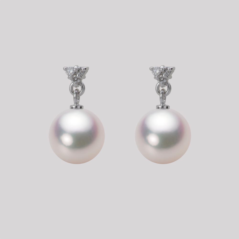 8.0mmアコヤ真珠ピアス（ホワイトピンク・マリン）