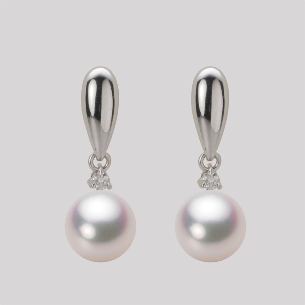 8.0mmアコヤ真珠ピアス（ホワイトピンク・マリン）