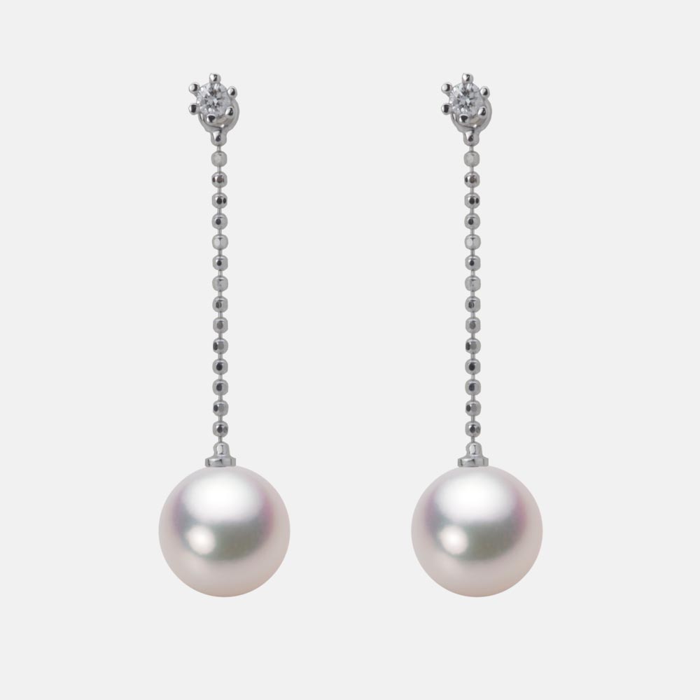 8.0mmアコヤ真珠ピアス（ホワイトピンク・マリン）