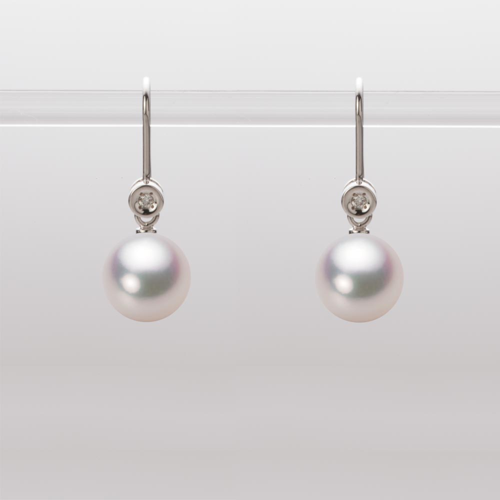 8.0mmアコヤ真珠ピアス（ホワイトピンク・マリン）