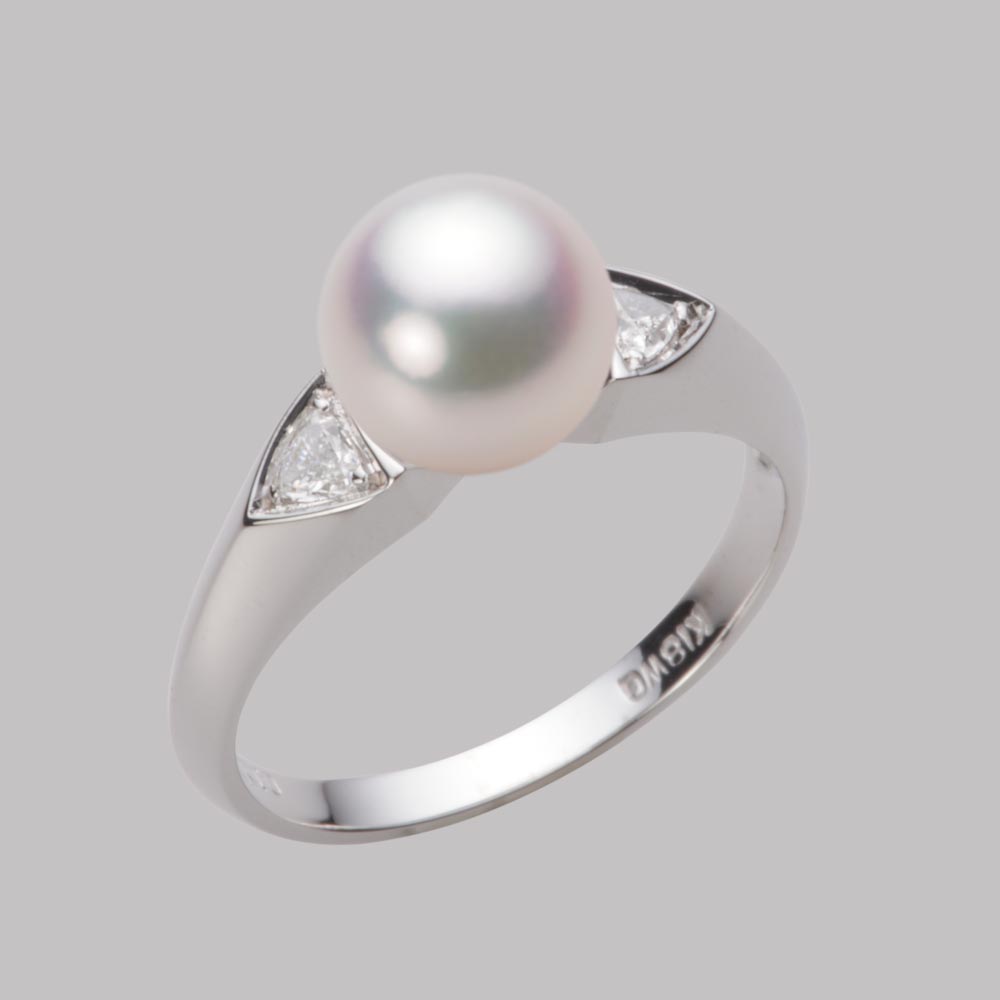 8.0mmアコヤ真珠リング（ホワイトピンク・マリン）