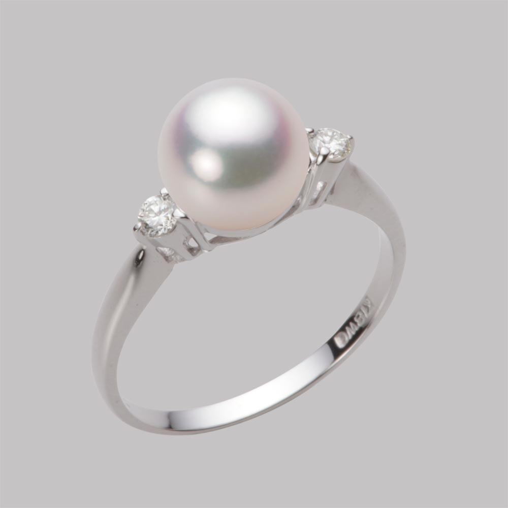 8.0mmアコヤ真珠リング（ホワイトピンク・マリン）