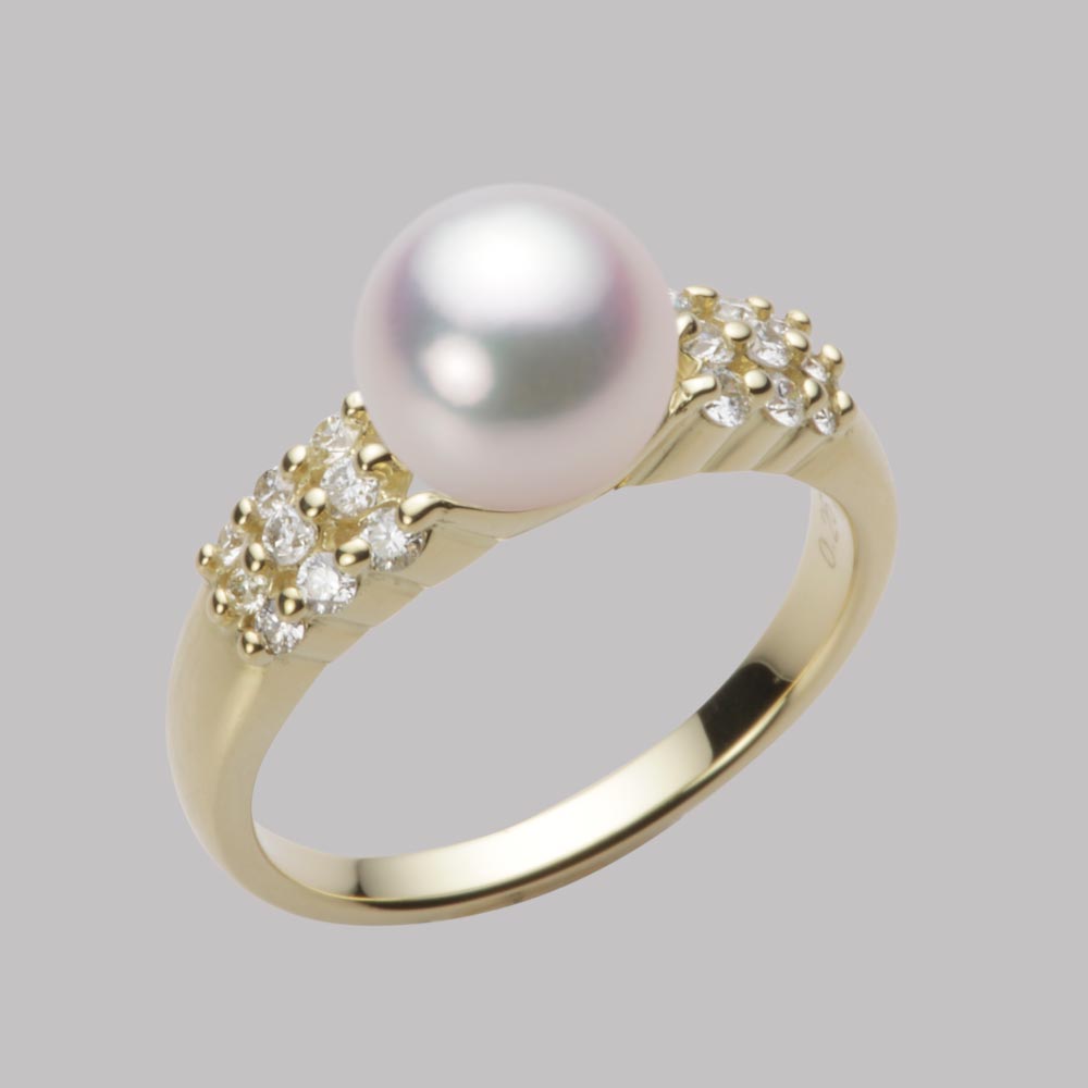 8.0mmアコヤ真珠リング（ホワイトピンク・マリン）