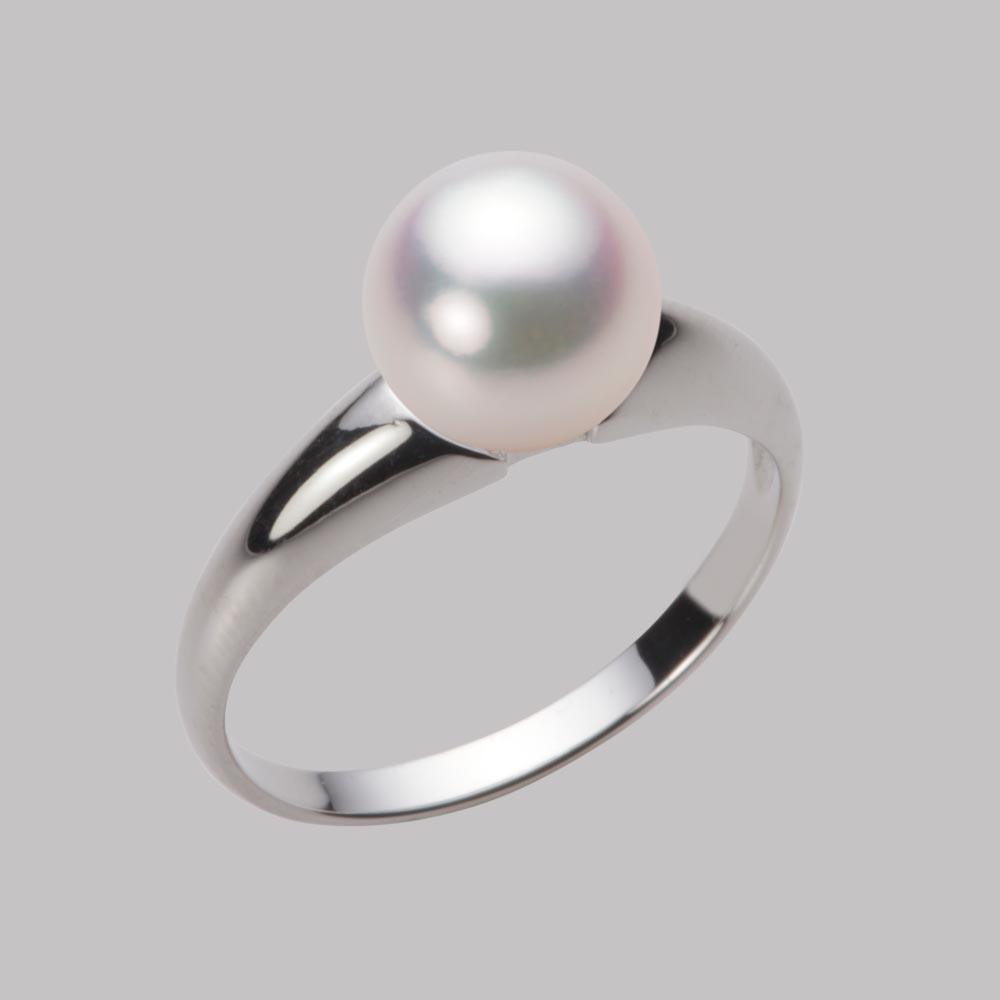 8.0mmアコヤ真珠リング（ホワイトピンク・マリン）