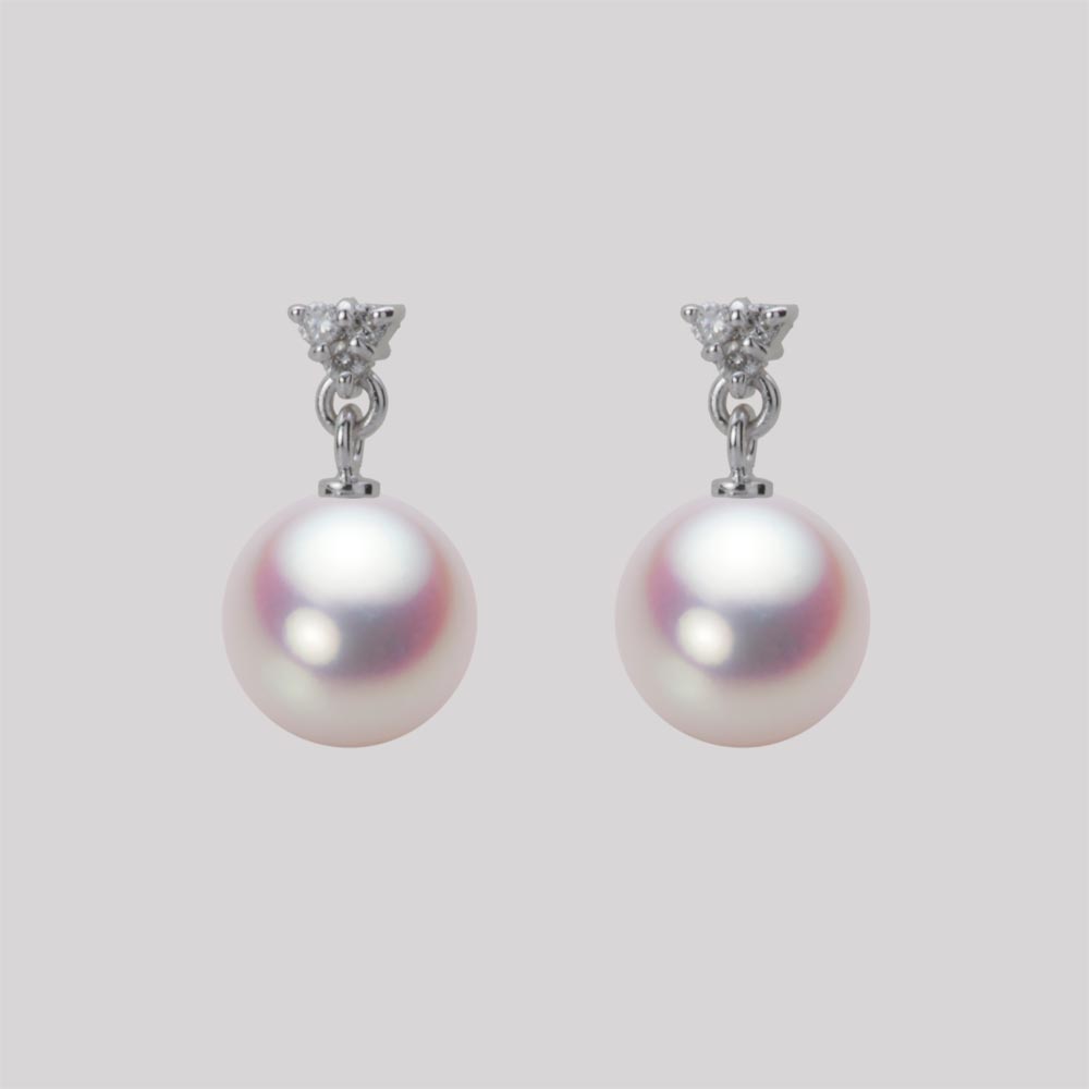 8.0mmアコヤ真珠ピアス（ホワイトピンク・ロゼ）