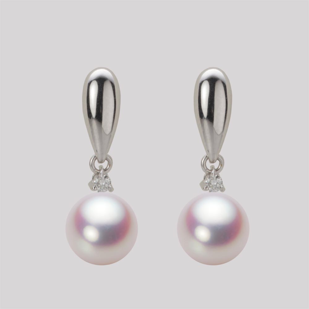 8.0mmアコヤ真珠ピアス（ホワイトピンク・ロゼ）