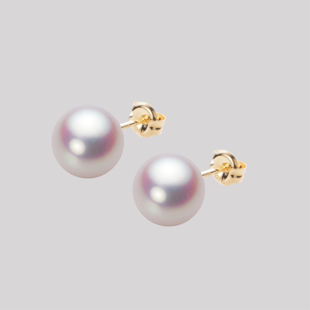 8.0mmアコヤ真珠ピアス（ホワイトピンク・ロゼ）