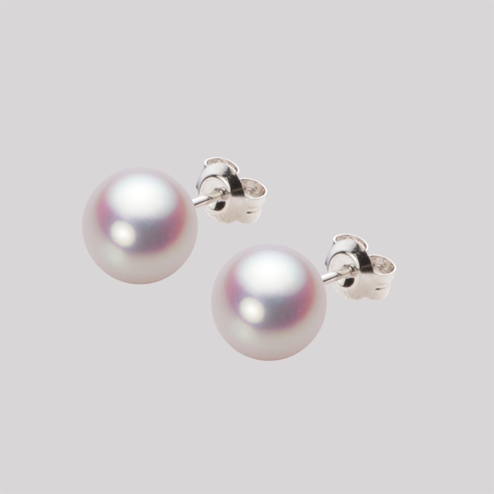 8.0mmアコヤ真珠ピアス（ホワイトピンク・ロゼ）