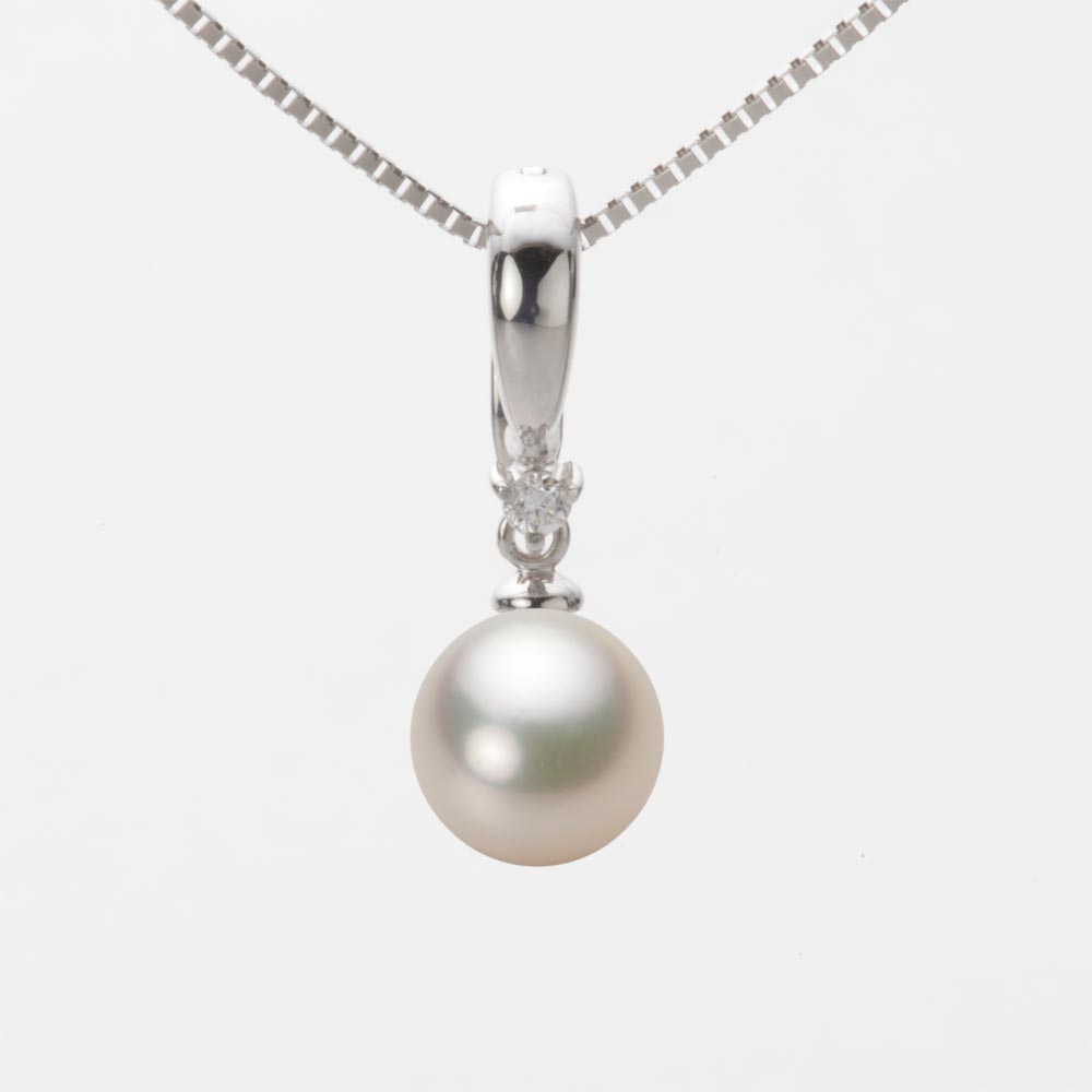 8.0mmアコヤ真珠ペンダント（シャンパンゴールド）