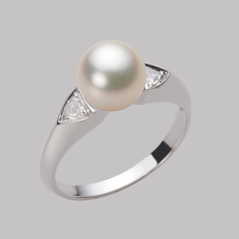 8.0mmアコヤ真珠リング（シャンパンゴールド）