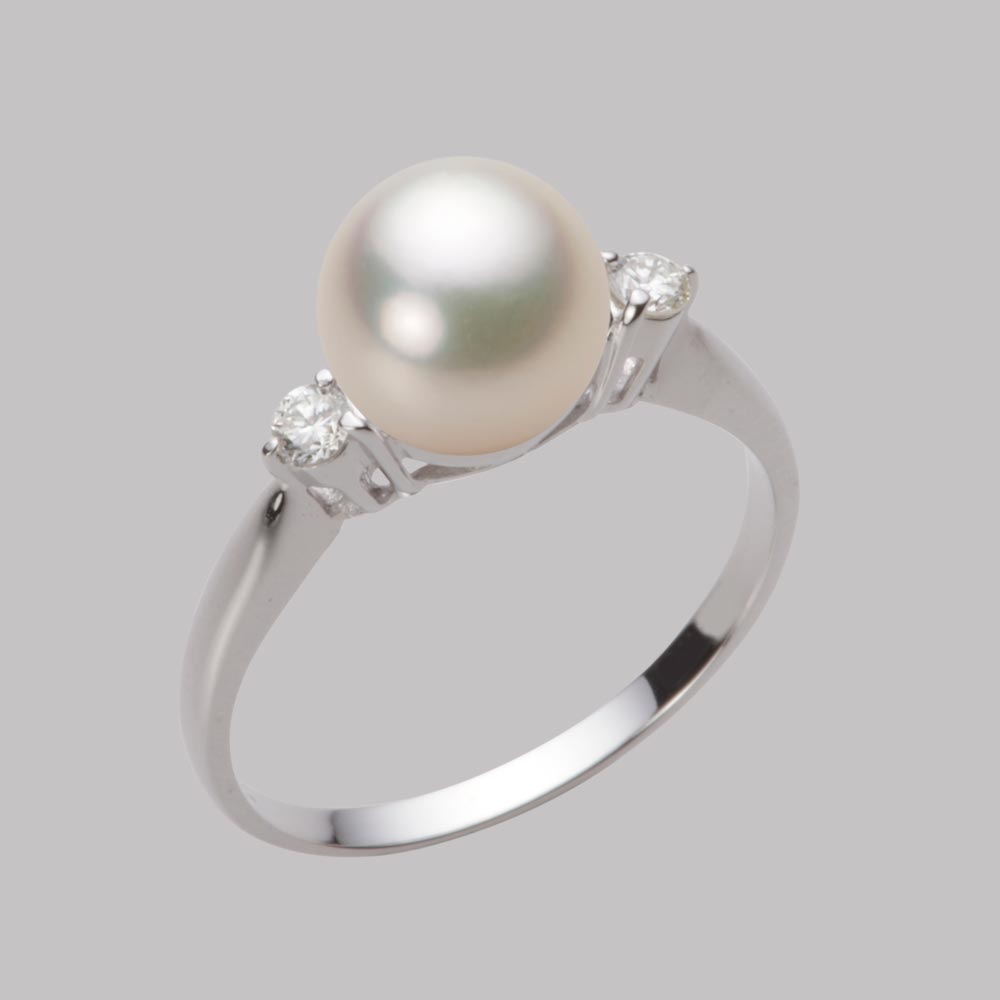 8.0mmアコヤ真珠リング（シャンパンゴールド）