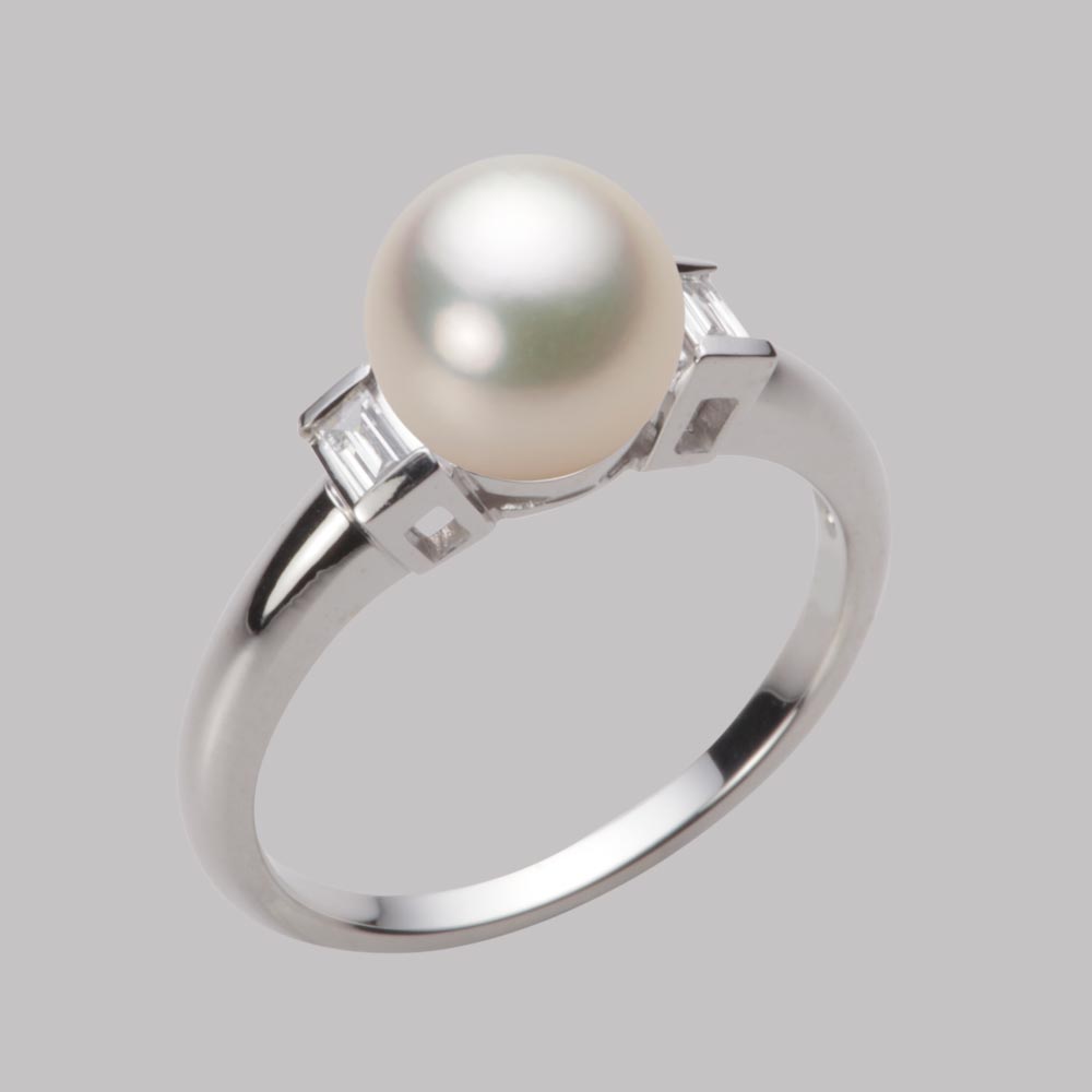 8.0mmアコヤ真珠リング（シャンパンゴールド）