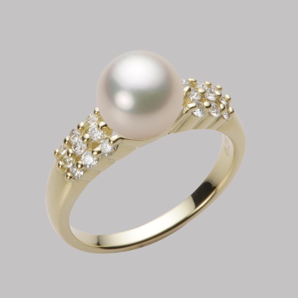 8.0mmアコヤ真珠リング（シャンパンゴールド）