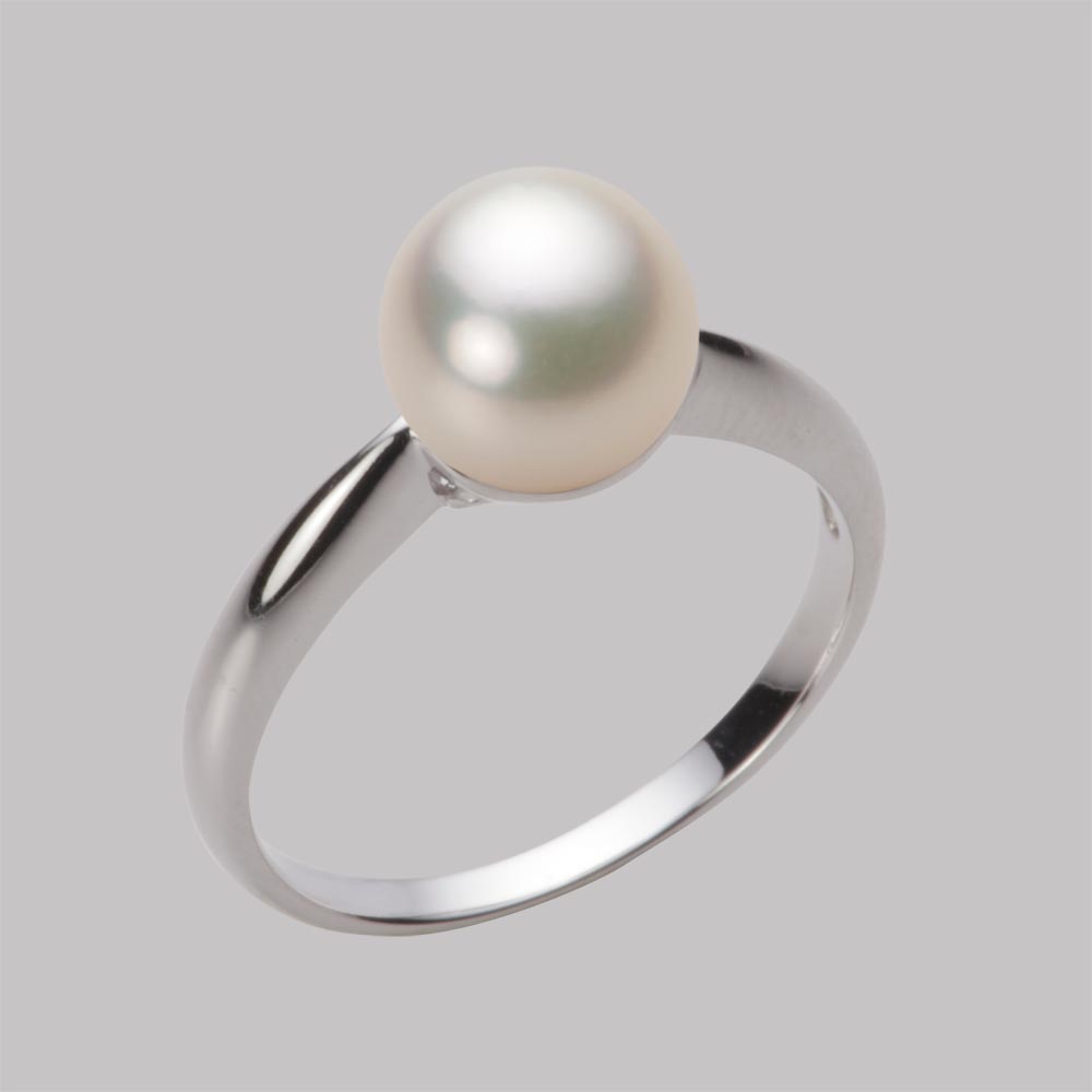 8.0mmアコヤ真珠リング（シャンパンゴールド）