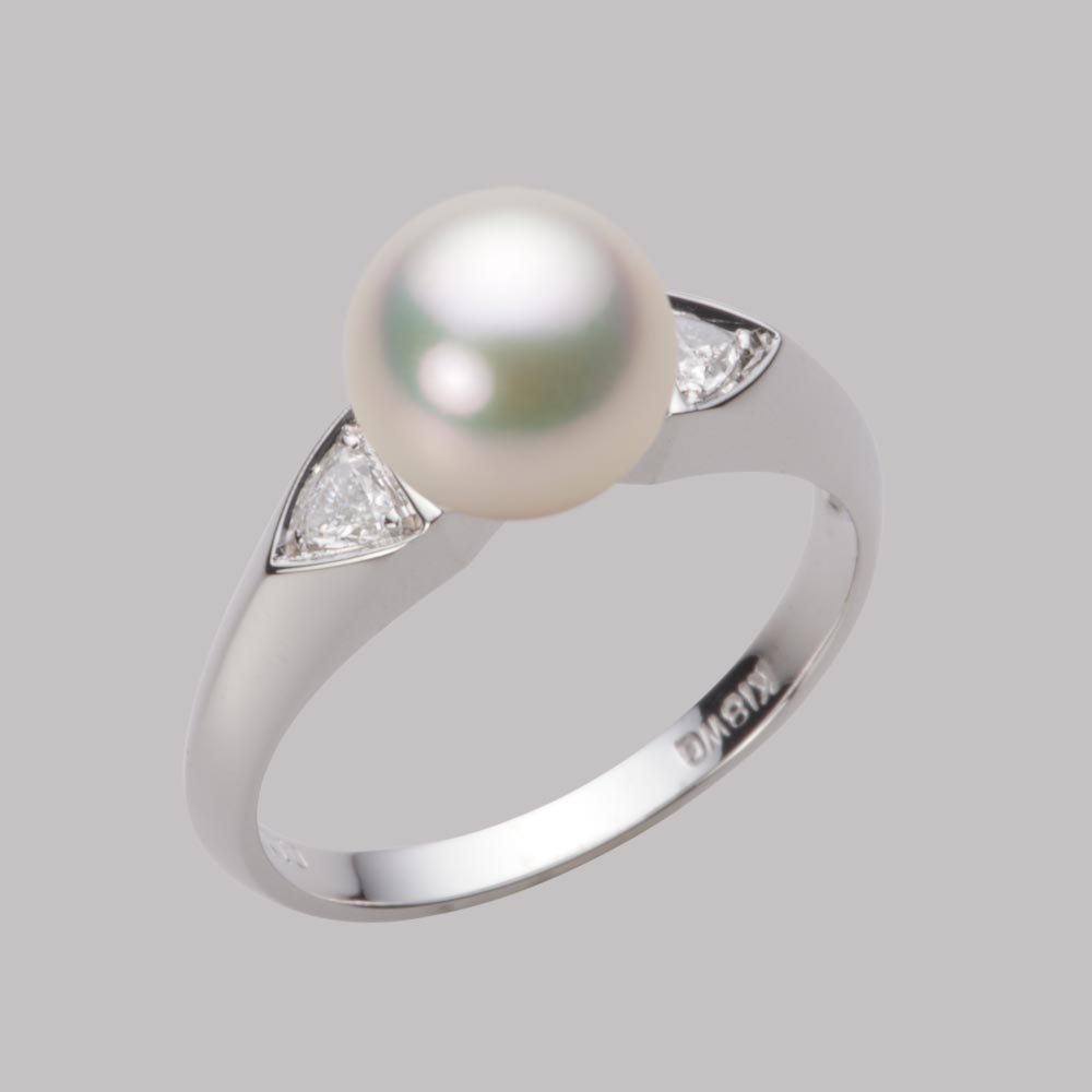 8.0mmアコヤ真珠リング（シャンパンホワイト）