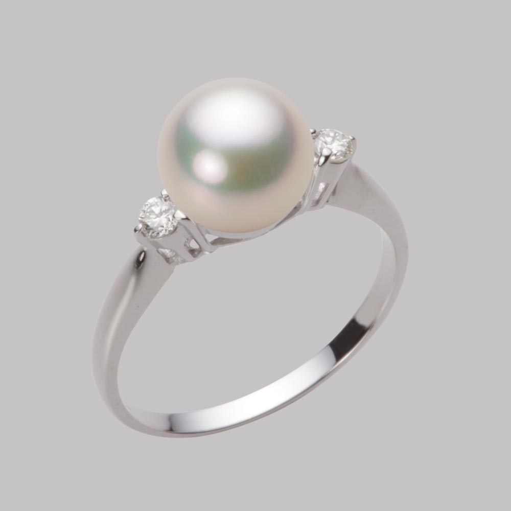 8.0mmアコヤ真珠リング（シャンパンホワイト）