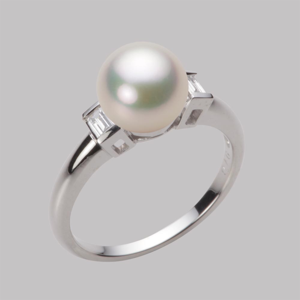 8.0mmアコヤ真珠リング（シャンパンホワイト）