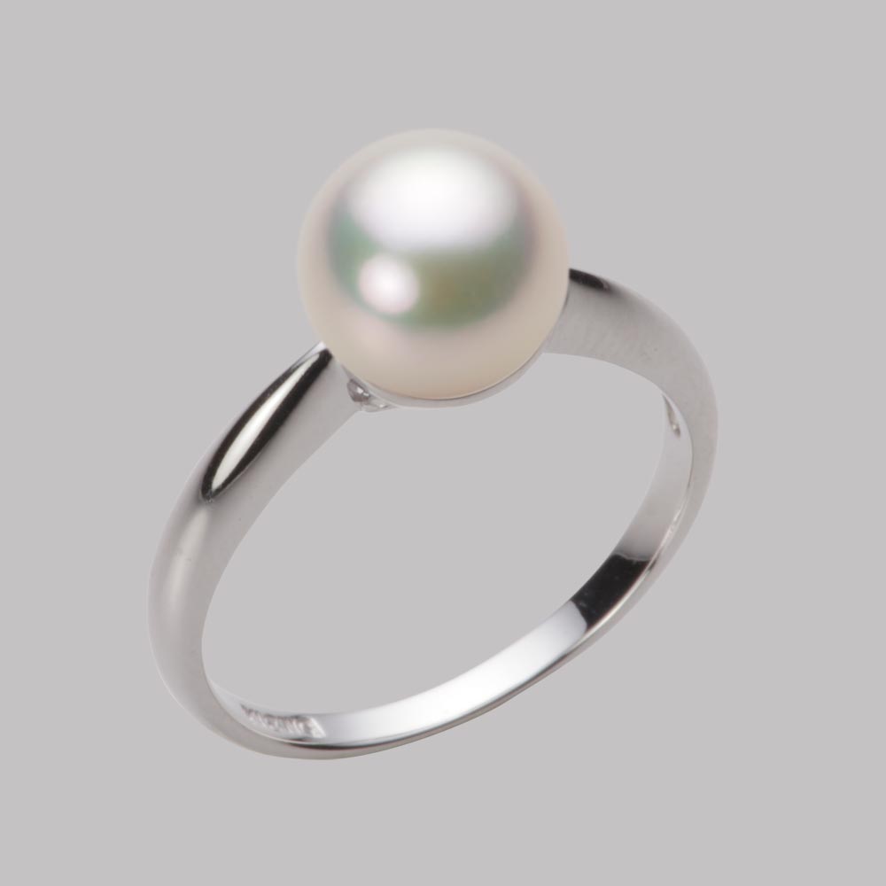 8.0mmアコヤ真珠リング（シャンパンホワイト）