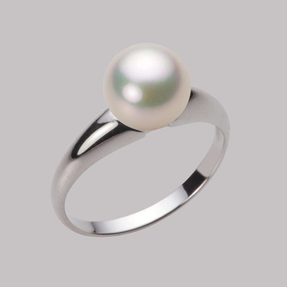 8.0mmアコヤ真珠リング（シャンパンホワイト）
