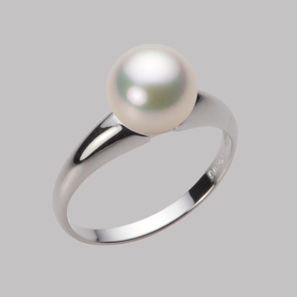 8.0mmアコヤ真珠リング（シャンパンホワイト）