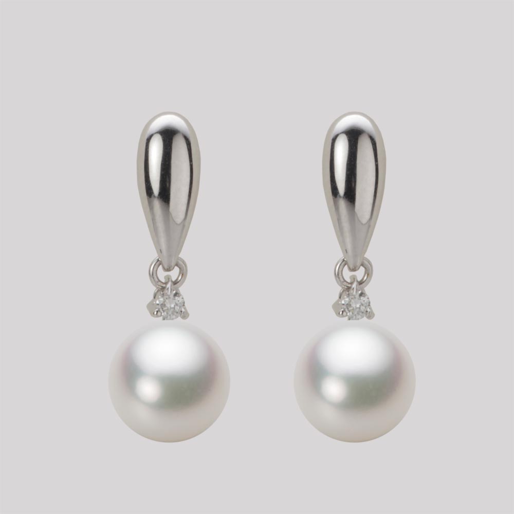 8.0mmアコヤ真珠ピアス（ナチュラルホワイト）