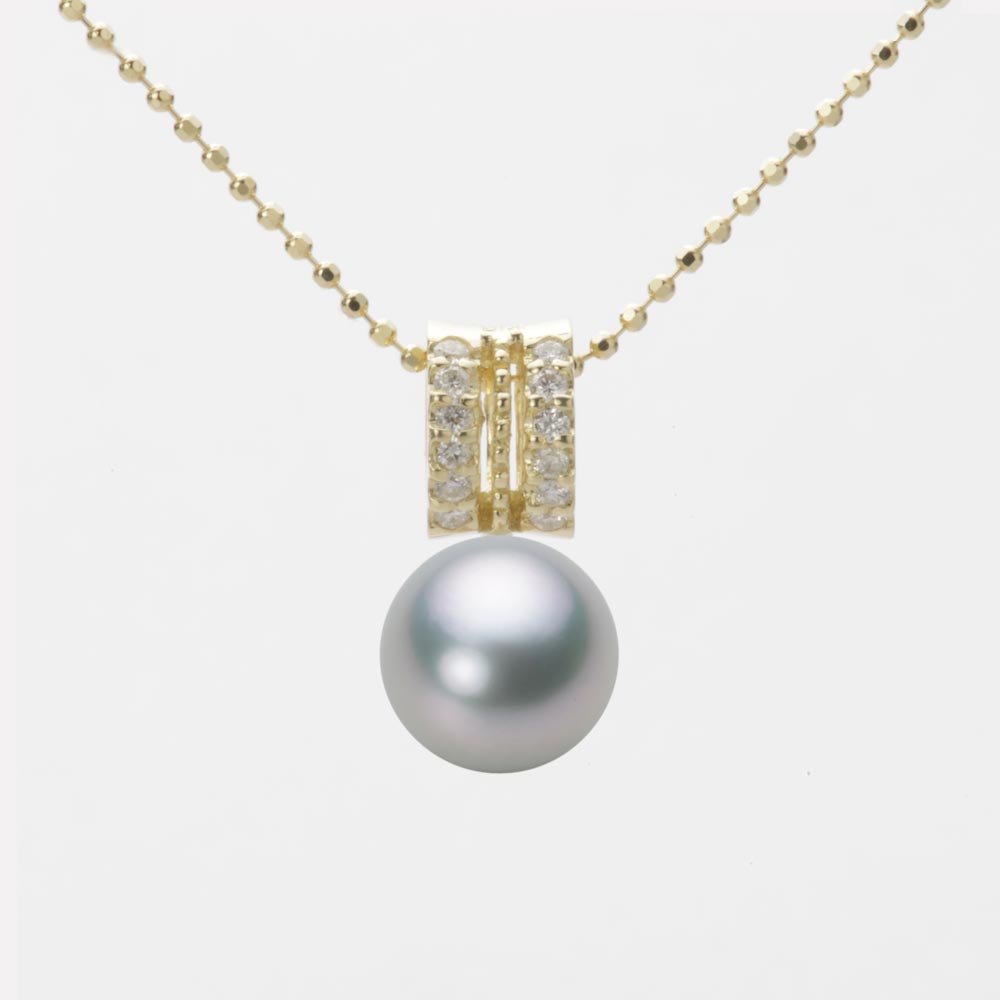 8.0mmアコヤ真珠ペンダント（シルバーグレー）