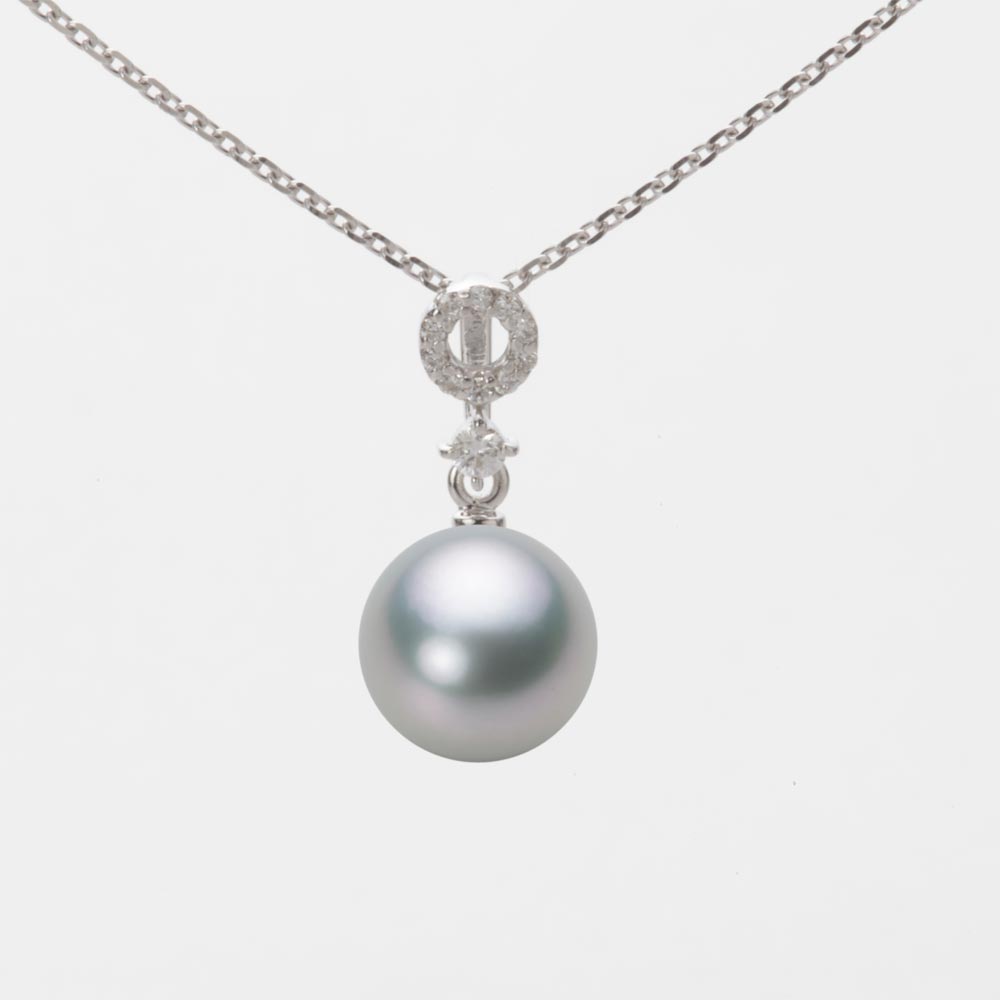 8.0mmアコヤ真珠ペンダント（シルバーグレー）