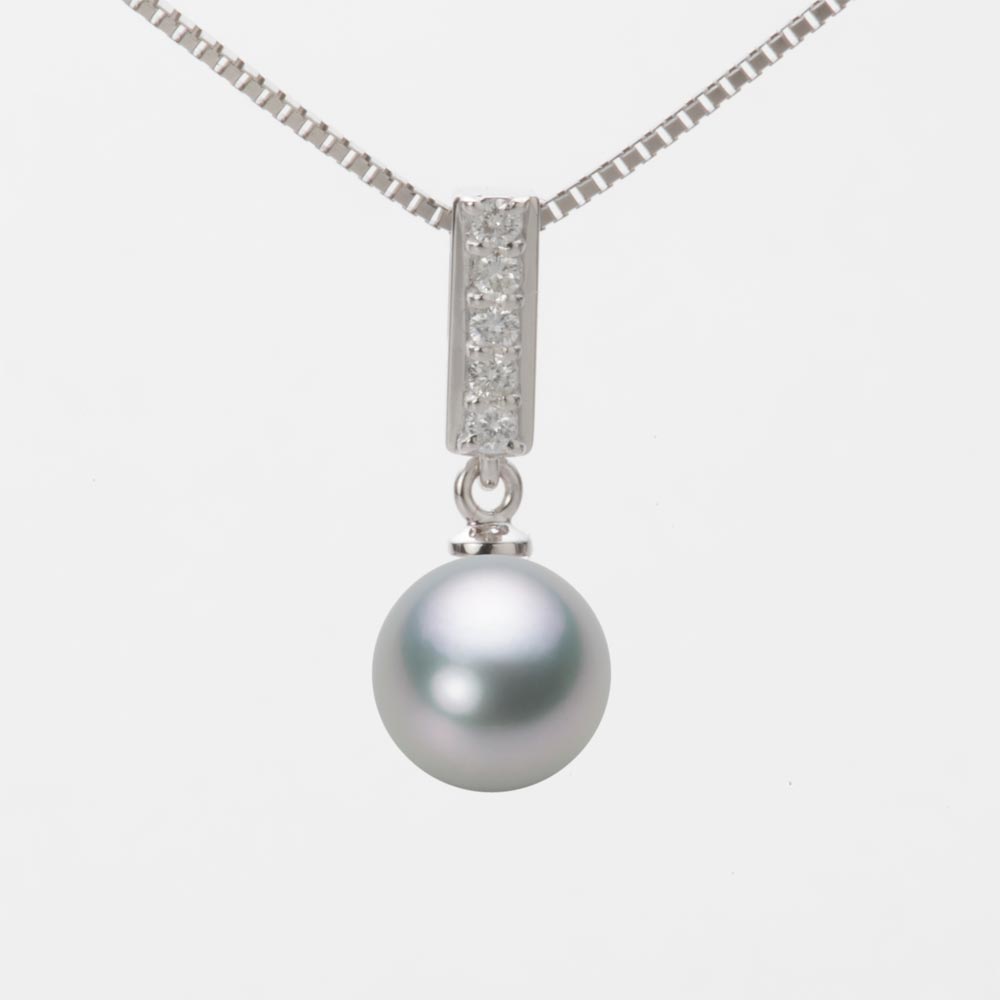 8.0mmアコヤ真珠ペンダント（シルバーグレー）