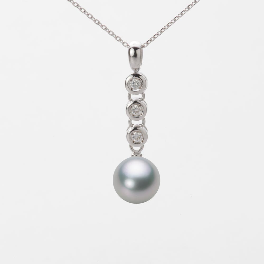 8.0mmアコヤ真珠ペンダント（シルバーグレー）