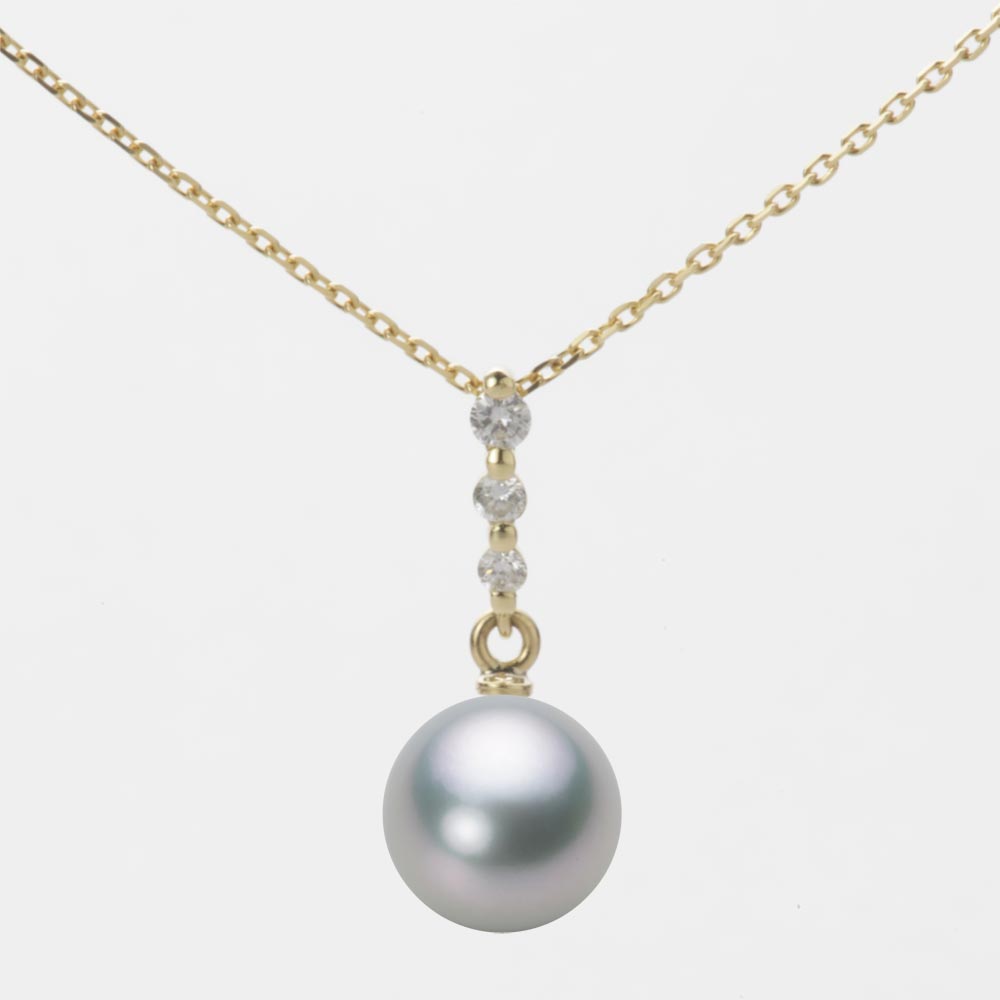 8.0mmアコヤ真珠ペンダント（シルバーグレー）